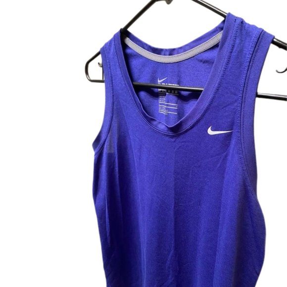 Nike Dri-Fit Sleeveless Blue Athletic Running Top, Size Medium, Pre-owned - Picture 4 of 5